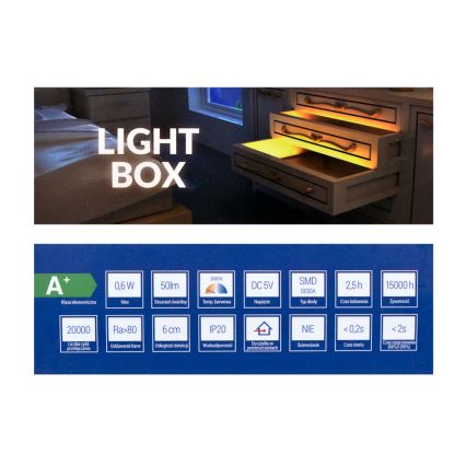 Luce LED per armadio LED/0,6W/USB