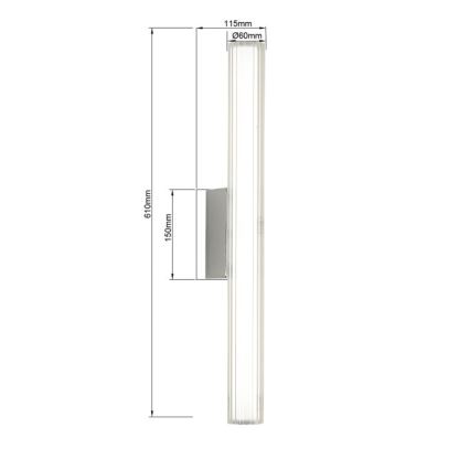 Illuminazione LED per specchio da bagno LINEA LED/12W/230V 3000/4000/6000K IP44 61 cm cromo satinato