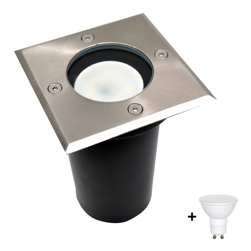 Luce LED per vialetto da esterno 1xGU10/6W/230V IP44 cromo opaco