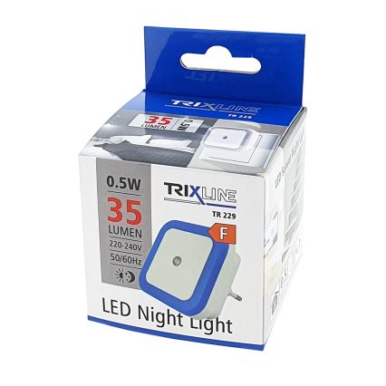 Luce notturna a LED con sensore crepuscolare, 0,5 W, 230 V, blu