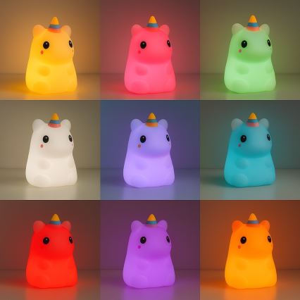 Luce notturna ricaricabile per bambini UNICORN, LED RGBW dimmerabile a sfioramento, LED/1W/5V 1200 mAh