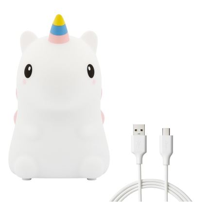 Luce notturna ricaricabile per bambini UNICORN, LED RGBW dimmerabile a sfioramento, LED/1W/5V 1200 mAh