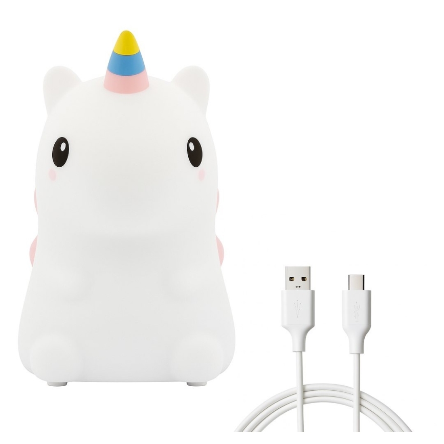 Luce notturna ricaricabile per bambini UNICORN, LED RGBW dimmerabile a sfioramento, LED/1W/5V 1200 mAh