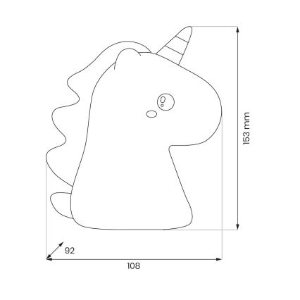 Luce notturna ricaricabile per bambini UNICORN, LED RGBW dimmerabile a sfioramento, LED/1W/5V 1200 mAh