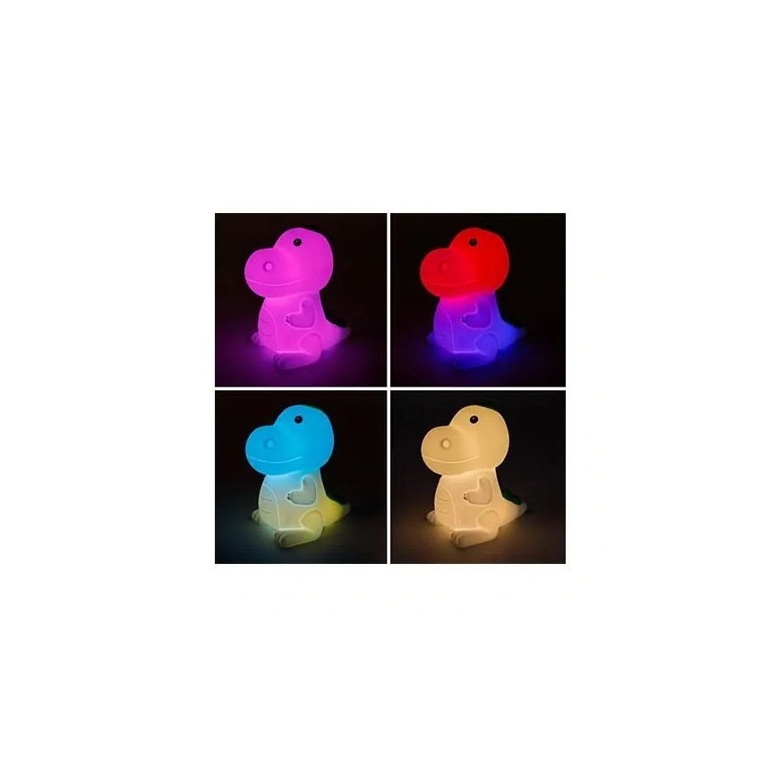 Luce notturna per bambini ricaricabile LED RGB Dimmerabile LED/2,5W/5V 3000K 1200 mAh dinosauro