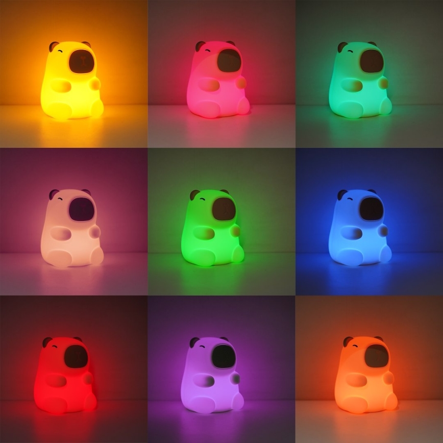 Lampada notturna ricaricabile a LED RGBW dimmerabile con controllo touch per bambini KAPYBARA LED/0,45W/5V 800 mAh