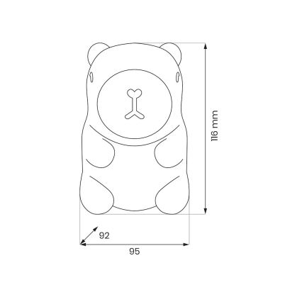 Lampada notturna ricaricabile a LED RGBW dimmerabile con controllo touch per bambini KAPYBARA LED/0,45W/5V 800 mAh