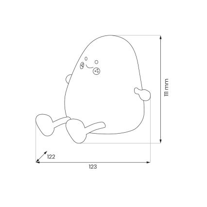 Luce notturna ricaricabile dimmerabile a sfioramento per bambini MANGO LED/2,5W/5V 800 mAh