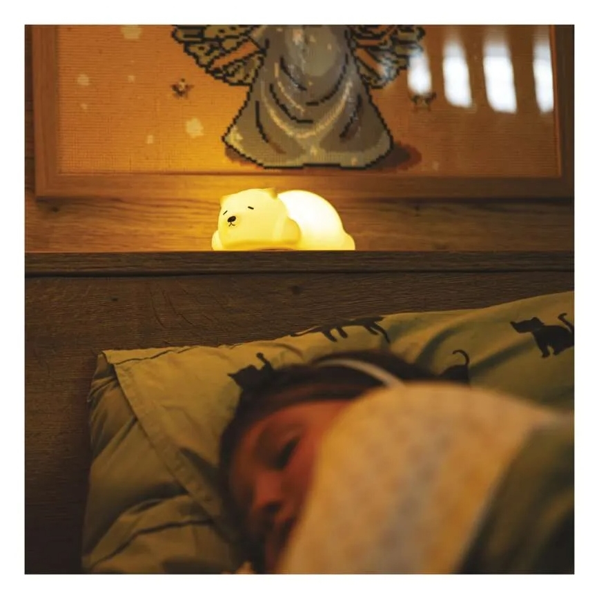 Lampada da notte LED RGB ricaricabile a sfioramento, 3,7 V 1200 mAh, orso