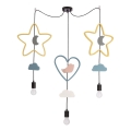 Luce pendente per bambini TRIO 3xE27/20W/230V giallo/blu/grigio