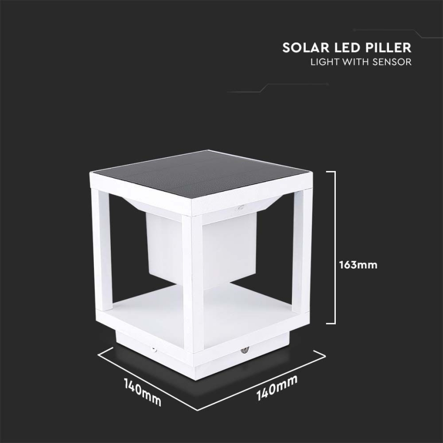 Luce solare a LED con sensore LED/2W/5,5V 3000K IP65 2600 mAh bianco