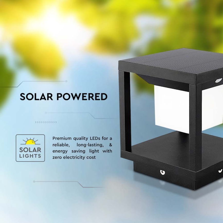 Luce solare a LED con sensore LED/2W/5,5V 3000K IP65 2600 mAh nero