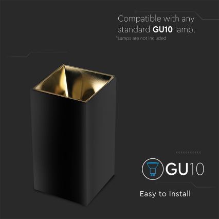 Luce Spot 1xGU10/35W/230V nero/oro