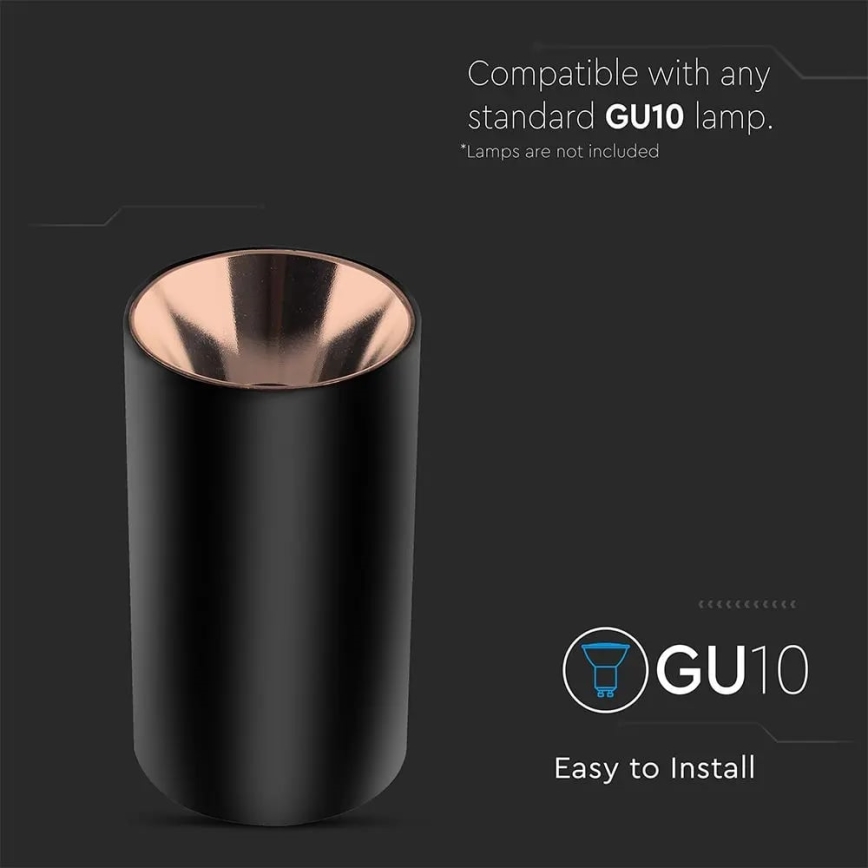 Luce Spot 1xGU10/35W/230V nero/Oro rosa
