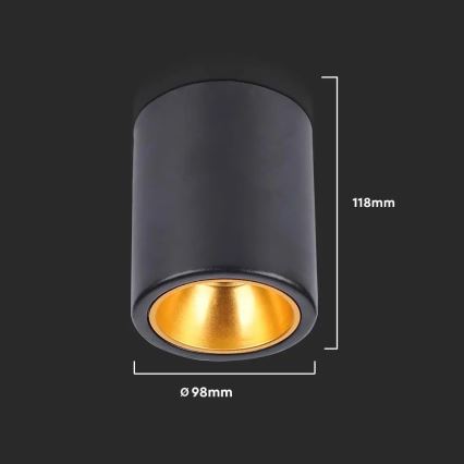 Luce Spot 1xGU10/35W/230V tondo nero