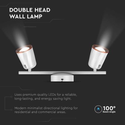 Luce Spot a LED 2xLED/5W/230V 3000K bianco