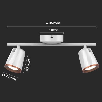 Luce Spot a LED 2xLED/5W/230V 3000K bianco