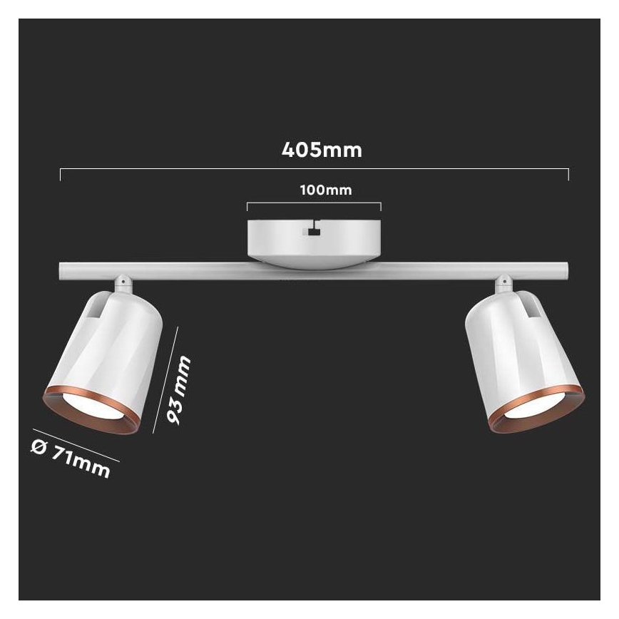 Luce Spot a LED 2xLED/5W/230V 3000K bianco