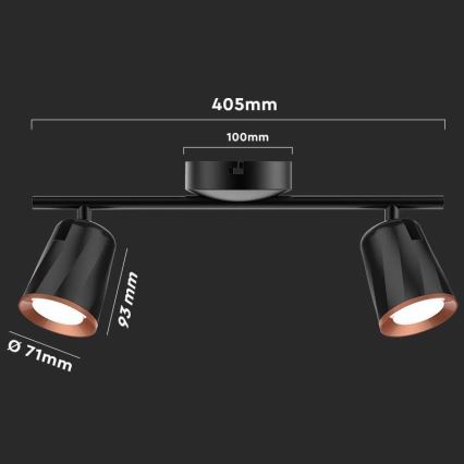 Luce Spot a LED 2xLED/5W/230V 3000K nero