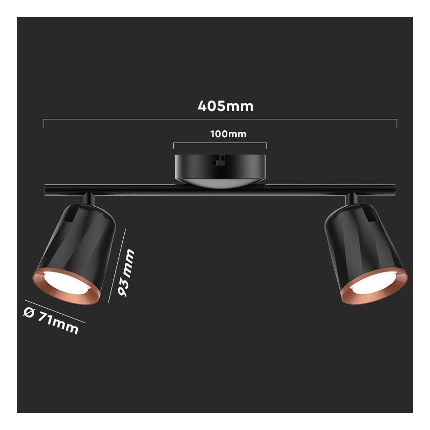 Luce Spot a LED 2xLED/5W/230V 3000K nero