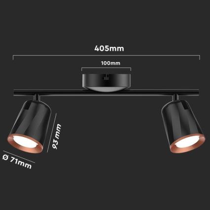 Luce Spot a LED 2xLED/5W/230V 4000K nero