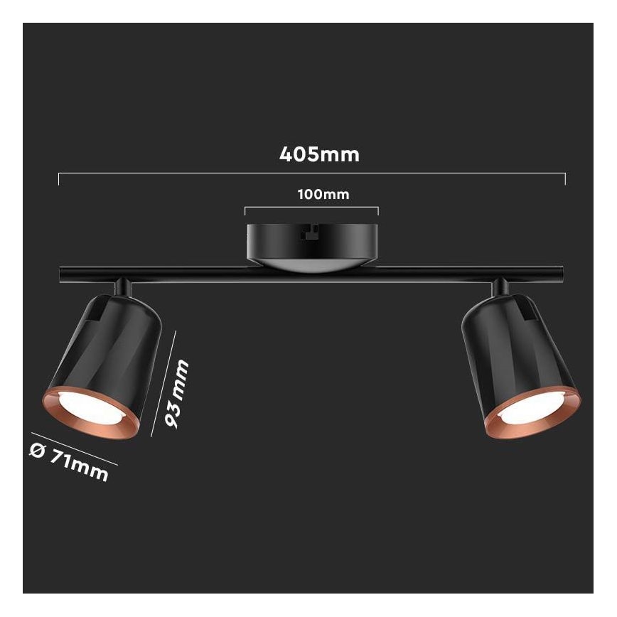 Luce Spot a LED 2xLED/5W/230V 4000K nero