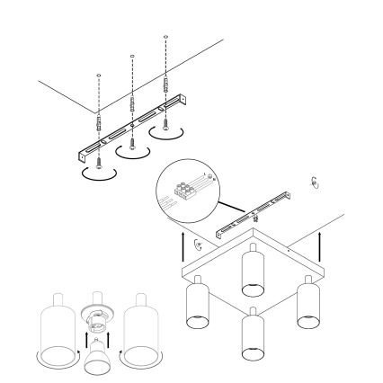 Luce Spot ANGIE 4xGU10/35W/230V bianco