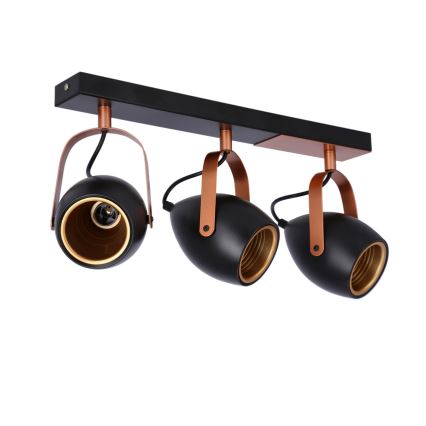 Luce Spot ANICA 3xE14/40W/230V nero/rame
