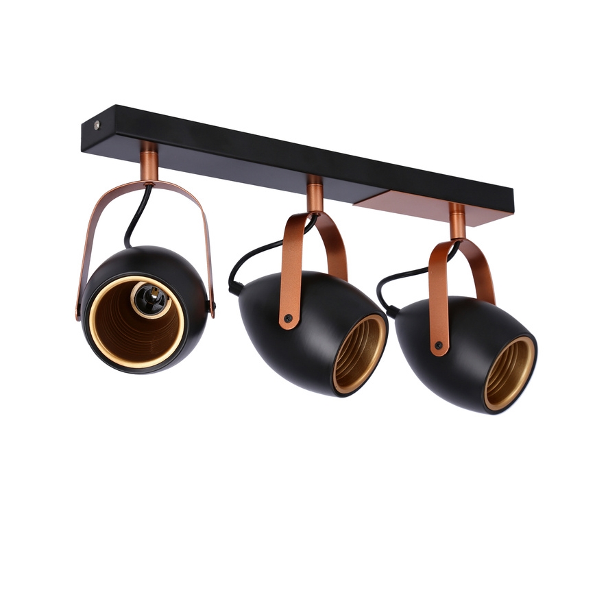 Luce Spot ANICA 3xE14/40W/230V nero/rame