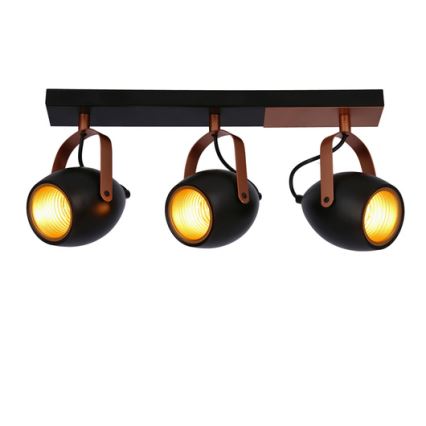 Luce Spot ANICA 3xE14/40W/230V nero/rame