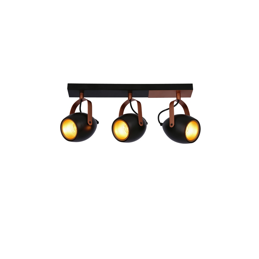 Luce Spot ANICA 3xE14/40W/230V nero/rame