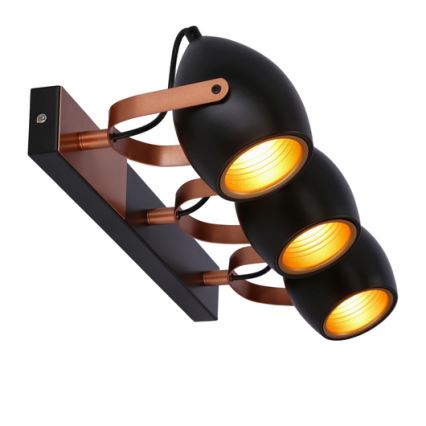 Luce Spot ANICA 3xE14/40W/230V nero/rame