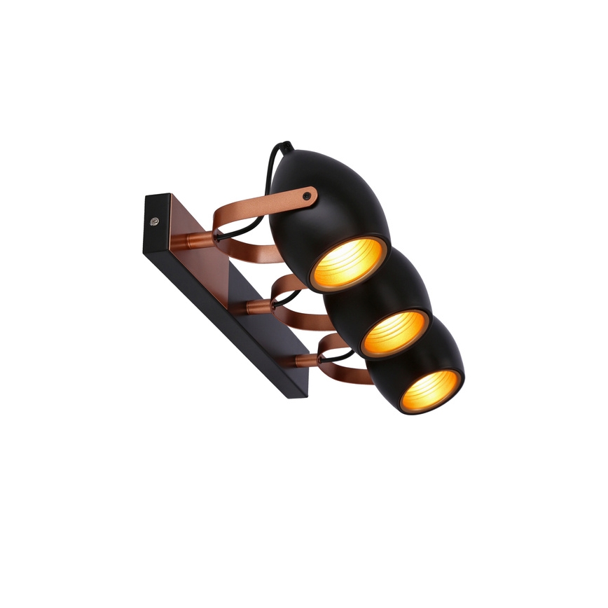 Luce Spot ANICA 3xE14/40W/230V nero/rame