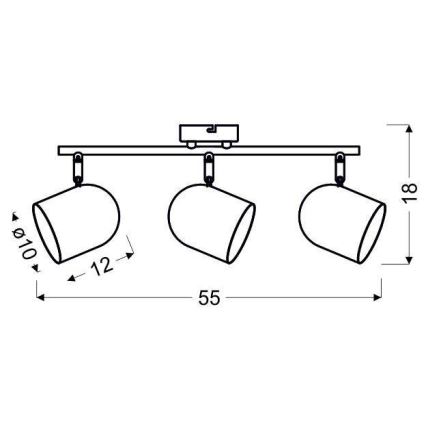 Luce Spot AZURO 3xE27/40W/230V