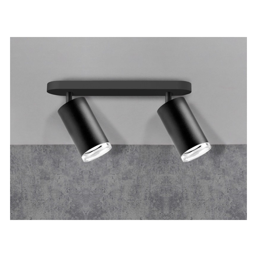 Luce Spot da bagno TURYN 2xGU10/10W/230V IP44 nero