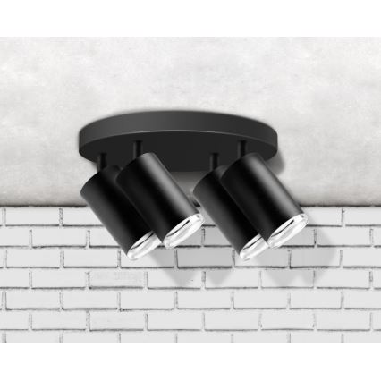 Luce Spot da bagno TURYN 4xGU10/10W/230V IP44 nero