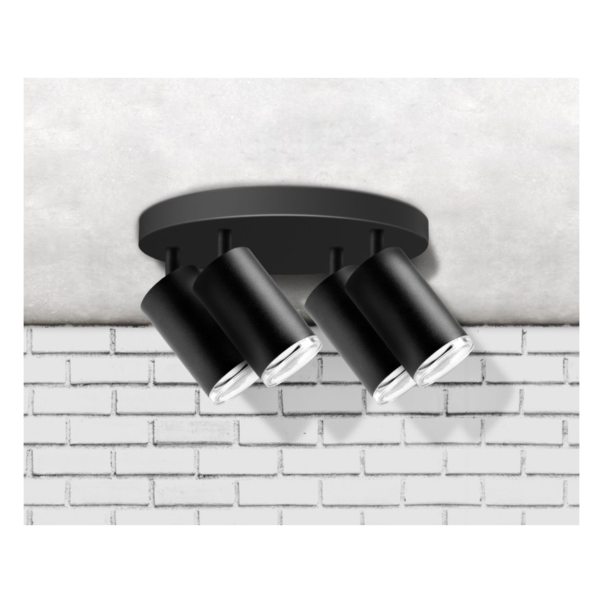 Luce Spot da bagno TURYN 4xGU10/10W/230V IP44 nero