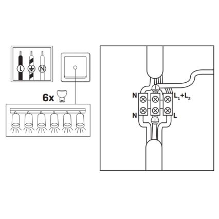 Luce Spot da bagno TURYN 6xGU10/10W/230V IP44 bianco