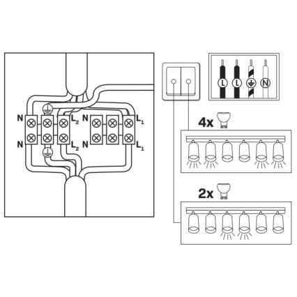 Luce Spot da bagno TURYN 6xGU10/10W/230V IP44 bianco