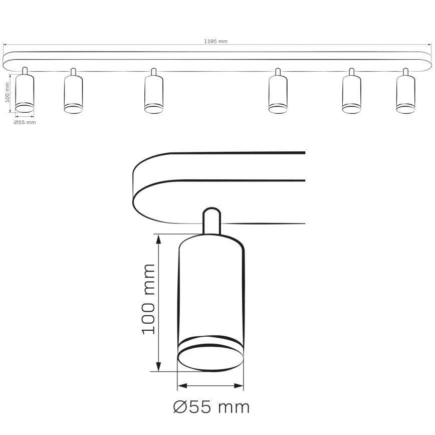 Luce Spot da bagno TURYN 6xGU10/10W/230V IP44 nero