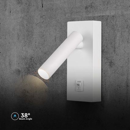 Luce Spot da parete a LED con interruttore LED/2W/230V 3000K bianco