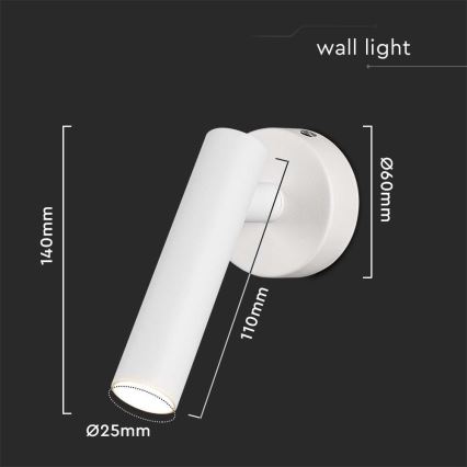 Luce Spot da parete a LED LED/2W/230V 3000K bianco