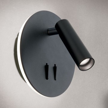 Luce Spot da parete a LED LENNY LED/6W/230V + LED/3W nero
