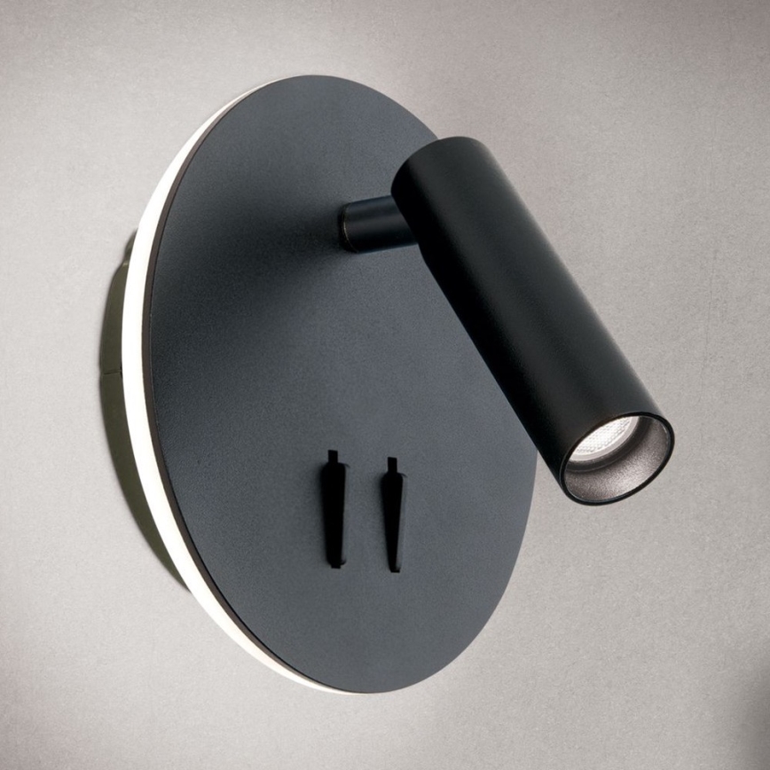 Luce Spot da parete a LED LENNY LED/6W/230V + LED/3W nero