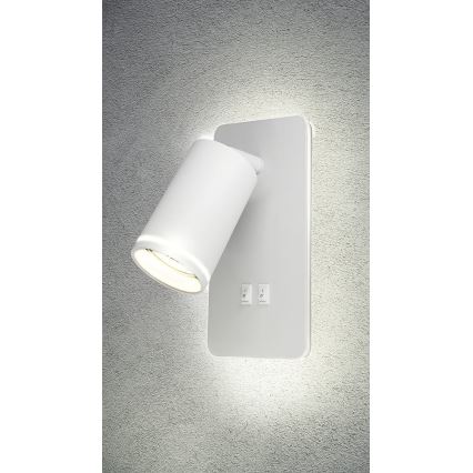 Luce Spot da parete a LED PARIGI 1xGU10/10W/230V + LED/6W/230V bianco