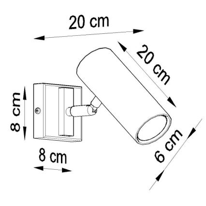 Luce Spot da parete DIREZIONE 1xGU10/40W/230V nero