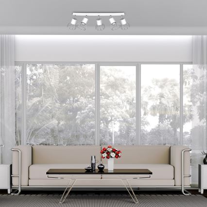 Luce Spot DANTE 5xGU10/25W/230V bianco/cromo lucido