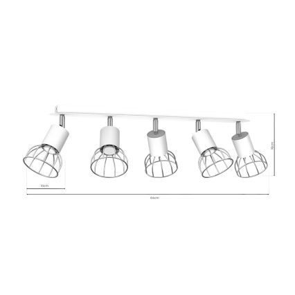 Luce Spot DANTE 5xGU10/25W/230V bianco/cromo lucido