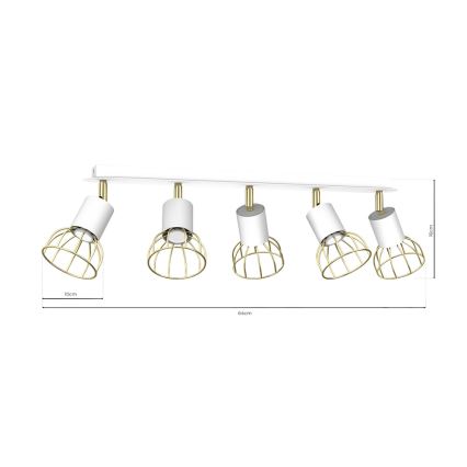 Luce Spot DANTE 5xGU10/25W/230V bianco/oro