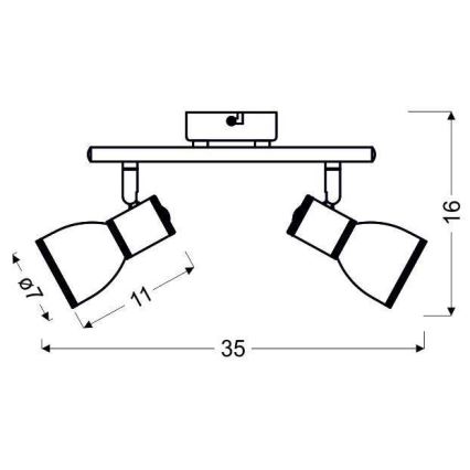 Luce Spot FIDO 2xE14/40W/230V bianco